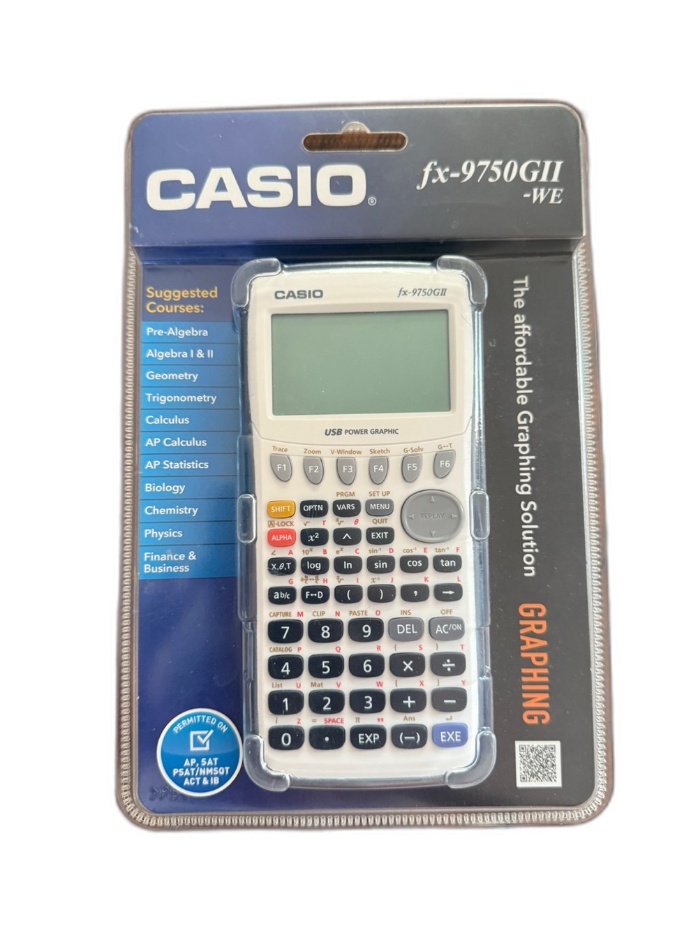 NEW Sealed Casio fx-9750GII-WE Graphing Calculator NOS White Power Graphic